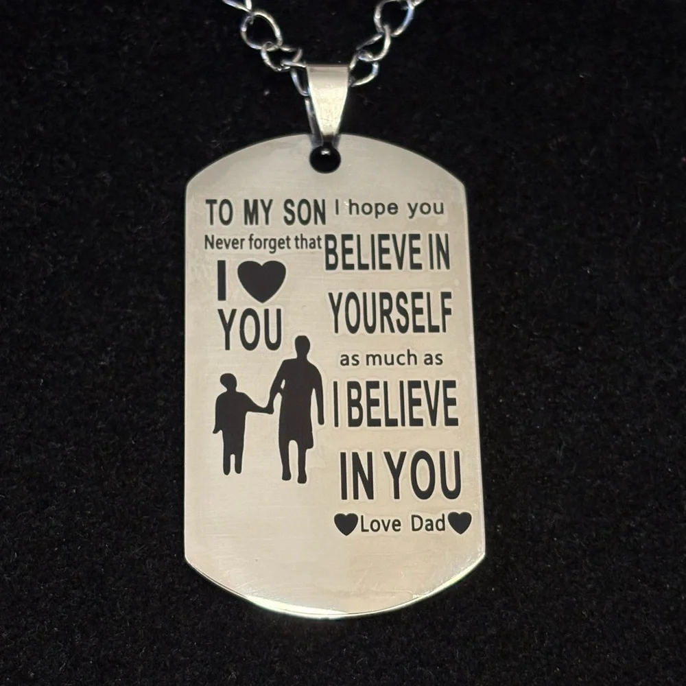 Men’s inspirational military dog tag Necklace